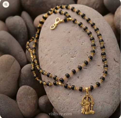 Original 108 Beads Golden Cap Karungali Mala with Murgan Pendant (Lab Tested and Government Certified)
